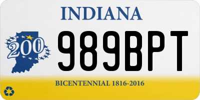 IN license plate 989BPT