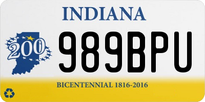 IN license plate 989BPU