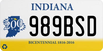 IN license plate 989BSD