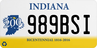 IN license plate 989BSI