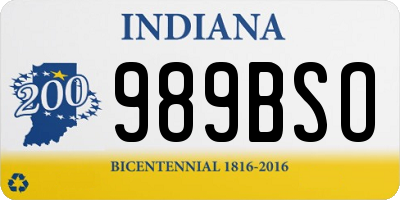 IN license plate 989BSO