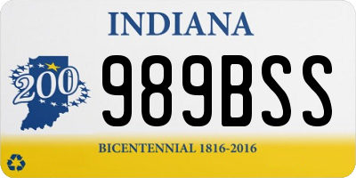 IN license plate 989BSS
