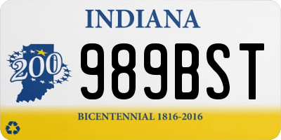 IN license plate 989BST