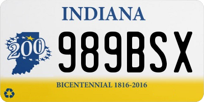 IN license plate 989BSX