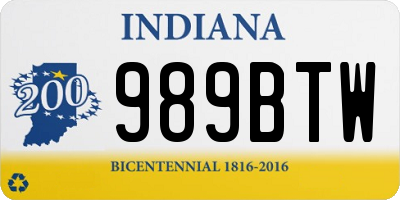 IN license plate 989BTW