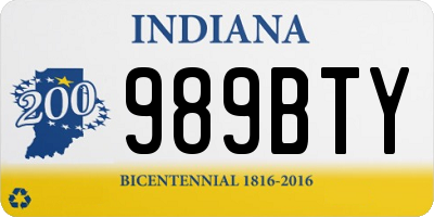 IN license plate 989BTY