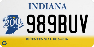 IN license plate 989BUV