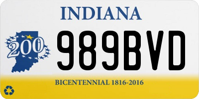 IN license plate 989BVD