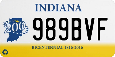 IN license plate 989BVF