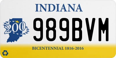 IN license plate 989BVM