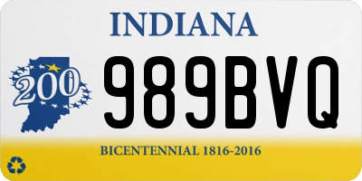 IN license plate 989BVQ