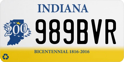 IN license plate 989BVR