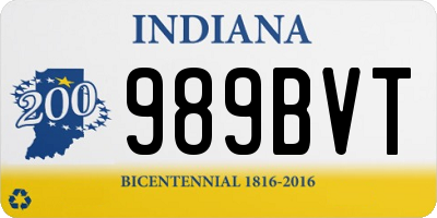 IN license plate 989BVT