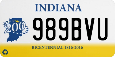 IN license plate 989BVU