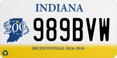 IN license plate 989BVW