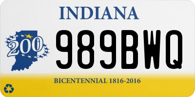 IN license plate 989BWQ