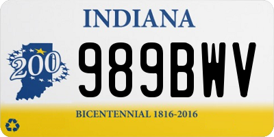 IN license plate 989BWV