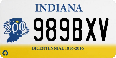 IN license plate 989BXV
