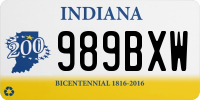 IN license plate 989BXW