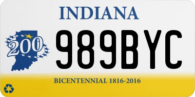 IN license plate 989BYC