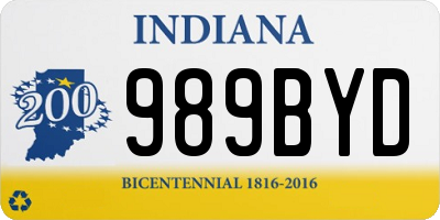 IN license plate 989BYD