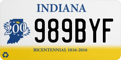 IN license plate 989BYF