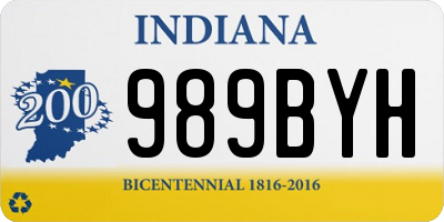 IN license plate 989BYH