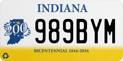 IN license plate 989BYM