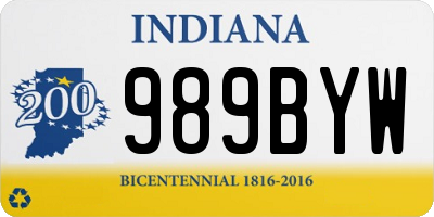 IN license plate 989BYW