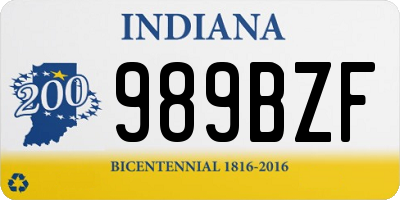 IN license plate 989BZF