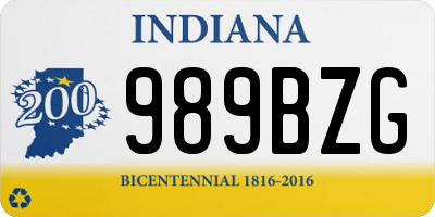 IN license plate 989BZG