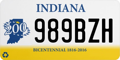 IN license plate 989BZH