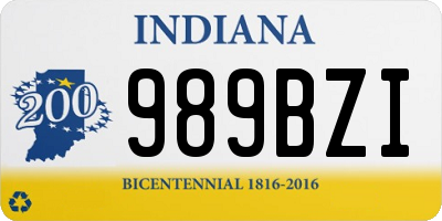 IN license plate 989BZI