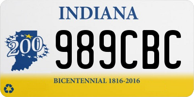 IN license plate 989CBC