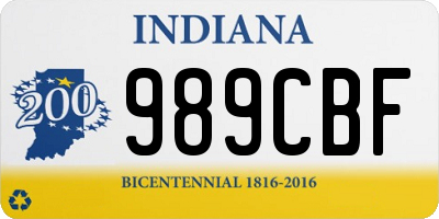 IN license plate 989CBF