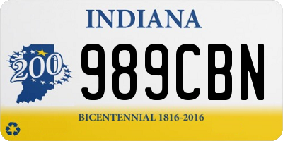 IN license plate 989CBN