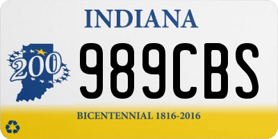 IN license plate 989CBS