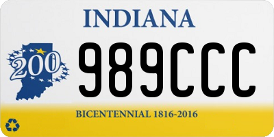 IN license plate 989CCC