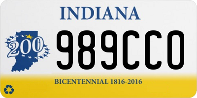 IN license plate 989CCO