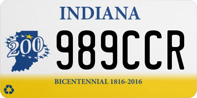 IN license plate 989CCR