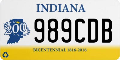 IN license plate 989CDB