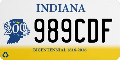 IN license plate 989CDF