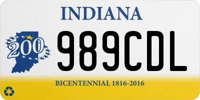 IN license plate 989CDL