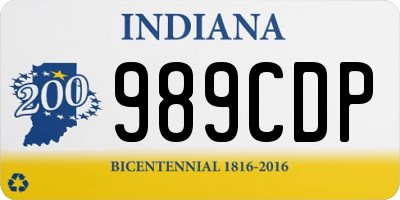 IN license plate 989CDP