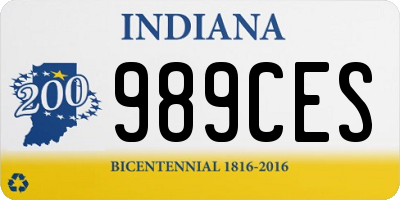 IN license plate 989CES