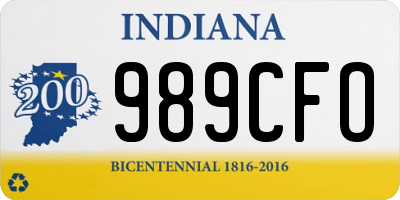IN license plate 989CFO