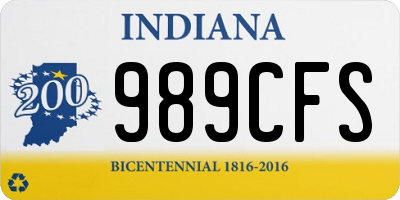 IN license plate 989CFS