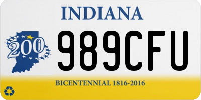 IN license plate 989CFU