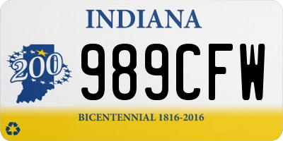 IN license plate 989CFW