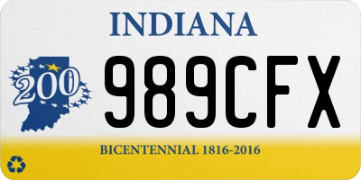 IN license plate 989CFX